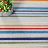 Superior Indoor Outdoor Area Rug, Floor Decor Perfect for Patio, Kitchen, Playroom, Pool, Camping, Coastal Striped Geometric Modern Rug, Eastyn Collection, 6′ x 8′ 10″, Cream