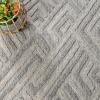 Superior Indoor Outdoor Area Rug, Floor Decor Perfect for Patio, Pool, Deck, Kitchen, Family, Entryway, Playroom, Modern Geometric Abstract Rugs, Wynn Collection, 6′ x 8′ 10″, Charcoal