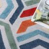 Superior Indoor Outdoor Area Rug, Perfect for Patio, Deck, Poolside, Backyard, Playroom, Kitchen, Dining Room Floors, Modern Geometric Floor Cover, Waimea Collection, 5′ 6″ x 8”, Multicolor