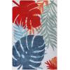 Superior Indoor Outdoor Area Rug, Perfect for Patio, Poolside, Backyard, Kitchen, Dining Room Floors, Oversized Tropical Leaves Floor Cover, Waikiki Collection, 5′ 6″ x 8′, Multicolor