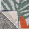 Superior Indoor Outdoor Area Rug, Perfect for Patio, Poolside, Backyard, Kitchen, Dining Room Floors, Oversized Tropical Leaves Floor Cover, Waikiki Collection, 5′ 6″ x 8′, Multicolor