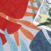 Superior Indoor Outdoor Area Rug, Perfect for Patio, Poolside, Backyard, Kitchen, Dining Room Floors, Oversized Tropical Leaves Floor Cover, Waikiki Collection, 5′ 6″ x 8′, Multicolor