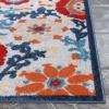 Superior Indoor Outdoor Area Rug, Perfect for Patio, Poolside, Backyard, Playroom, Kitchen, Dining Room, Entry, Mudroom, Floral Scroll Floor Cover, Petunia Collection, 5′ 6″ x 8′, Multicolor(Multicolor – Z)