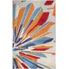 Superior Indoor Outdoor Area Rug, Perfect for Patio, Poolside, Backyard, Playroom, Kitchen, Dining Room, Entry, Mudroom, Floral Scroll Floor Cover, Petunia Collection, 5′ 6″ x 8′, Multicolor(Cream)