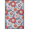 Superior Indoor Outdoor Area Rug, Perfect for Patio, Poolside, Backyard, Playroom, Kitchen, Dining Room, Entry, Mudroom, Floral Scroll Floor Cover, Petunia Collection, 5′ 6″ x 8′, Multicolor(Multicolor – Z)
