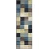Superior Indoor Runner Rug, Jute Backing, Geometric Tile Block Floor Decor for Office, Living Room, Dining, Kitchen Floors, Bedroom, Modern Rugs, Rockaway Collection, 2′ 7″ x 8′, Majorica Blue