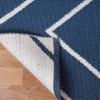 Superior Large Indoor Outdoor Area Rug, Modern Thin Striped Pattern, Home Decor, Patios, Entryway, Front Porch, Deck, Hallways, Kids, Kitchen, Floor Throw, Kadin Collection, 6′ x 9′, Navy Blue(Rafiki – Navy Blue)