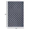 Superior Large Indoor Outdoor Area Rug, Modern Thin Striped Pattern, Home Decor, Patios, Entryway, Front Porch, Deck, Hallways, Kids, Kitchen, Floor Throw, Kadin Collection, 6′ x 9′, Navy Blue(Rafiki – Grey)