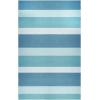 Superior Large Indoor Outdoor Area Rug, Modern Thin Striped Pattern, Home Decor, Patios, Entryway, Front Porch, Deck, Hallways, Kids, Kitchen, Floor Throw, Kadin Collection, 6′ x 9′, Navy Blue(Eisley – Teal)