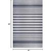 Superior Large Indoor Outdoor Area Rug, Modern Thin Striped Pattern, Home Decor, Patios, Entryway, Front Porch, Deck, Hallways, Kids, Kitchen, Floor Throw, Kadin Collection, 6′ x 9′, Navy Blue(Kadin – Grey)