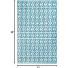 Superior Large Indoor Outdoor Area Rug, Modern Thin Striped Pattern, Home Decor, Patios, Entryway, Front Porch, Deck, Hallways, Kids, Kitchen, Floor Throw, Kadin Collection, 6′ x 9′, Navy Blue(Walvia – Teal)