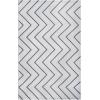 Superior Large Indoor Outdoor Area Rug, Modern Thin Striped Pattern, Home Decor, Patios, Entryway, Front Porch, Deck, Hallways, Kids, Kitchen, Floor Throw, Kadin Collection, 6′ x 9′, Navy Blue(Rafiki – Ivory)