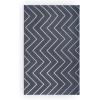 Superior Large Indoor Outdoor Area Rug, Modern Thin Striped Pattern, Home Decor, Patios, Entryway, Front Porch, Deck, Hallways, Kids, Kitchen, Floor Throw, Kadin Collection, 6′ x 9′, Navy Blue(Rafiki – Grey)