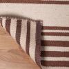Superior Large Indoor Outdoor Area Rug, Modern Thin Striped Pattern, Home Decor, Patios, Entryway, Front Porch, Deck, Hallways, Kids, Kitchen, Floor Throw, Kadin Collection, 6′ x 9′, Navy Blue(Kadin – Beige)