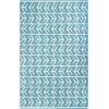 Superior Large Indoor Outdoor Area Rug, Modern Thin Striped Pattern, Home Decor, Patios, Entryway, Front Porch, Deck, Hallways, Kids, Kitchen, Floor Throw, Kadin Collection, 6′ x 9′, Navy Blue(Walvia – Teal)