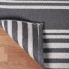 Superior Large Indoor Outdoor Area Rug, Modern Thin Striped Pattern, Home Decor, Patios, Entryway, Front Porch, Deck, Hallways, Kids, Kitchen, Floor Throw, Kadin Collection, 6′ x 9′, Navy Blue(Kadin – Grey)