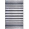 Superior Large Indoor Outdoor Area Rug, Modern Thin Striped Pattern, Home Decor, Patios, Entryway, Front Porch, Deck, Hallways, Kids, Kitchen, Floor Throw, Kadin Collection, 6′ x 9′, Navy Blue(Kadin – Grey)