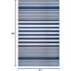 Superior Large Indoor Outdoor Area Rug, Modern Thin Striped Pattern, Home Decor, Patios, Entryway, Front Porch, Deck, Hallways, Kids, Kitchen, Floor Throw, Kadin Collection, 6′ x 9′, Navy Blue(Kadin – Navy Blue)