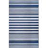 Superior Large Indoor Outdoor Area Rug, Modern Thin Striped Pattern, Home Decor, Patios, Entryway, Front Porch, Deck, Hallways, Kids, Kitchen, Floor Throw, Kadin Collection, 6′ x 9′, Navy Blue(Kadin – Navy Blue)