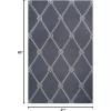 Superior Large Indoor Outdoor Area Rug, Modern Thin Striped Pattern, Home Decor, Patios, Entryway, Front Porch, Deck, Hallways, Kids, Kitchen, Floor Throw, Kadin Collection, 6′ x 9′, Navy Blue(Nakia – Grey)
