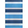 Superior Large Indoor Outdoor Area Rug, Modern Thin Striped Pattern, Home Decor, Patios, Entryway, Front Porch, Deck, Hallways, Kids, Kitchen, Floor Throw, Kadin Collection, 6′ x 9′, Navy Blue(Eisley – Navy Blue)