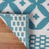 Superior Large Indoor Outdoor Area Rug, Modern Thin Striped Pattern, Home Decor, Patios, Entryway, Front Porch, Deck, Hallways, Kids, Kitchen, Floor Throw, Kadin Collection, 6′ x 9′, Navy Blue(Adalia – Turquoise)