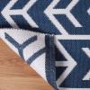 Superior Large Indoor Outdoor Area Rug, Modern Thin Striped Pattern, Home Decor, Patios, Entryway, Front Porch, Deck, Hallways, Kids, Kitchen, Floor Throw, Kadin Collection, 6′ x 9′, Navy Blue(Walvia – Blue)