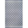Superior Large Indoor Outdoor Area Rug, Modern Thin Striped Pattern, Home Decor, Patios, Entryway, Front Porch, Deck, Hallways, Kids, Kitchen, Floor Throw, Kadin Collection, 6′ x 9′, Navy Blue(Adalia – Grey)