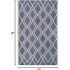 Superior Large Indoor Outdoor Area Rug, Modern Thin Striped Pattern, Home Decor, Patios, Entryway, Front Porch, Deck, Hallways, Kids, Kitchen, Floor Throw, Kadin Collection, 6′ x 9′, Navy Blue(Raisa – Grey)