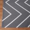 Superior Large Indoor Outdoor Area Rug, Modern Thin Striped Pattern, Home Decor, Patios, Entryway, Front Porch, Deck, Hallways, Kids, Kitchen, Floor Throw, Kadin Collection, 6′ x 9′, Navy Blue(Rafiki – Grey)
