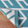 Superior Large Indoor Outdoor Area Rug, Modern Thin Striped Pattern, Home Decor, Patios, Entryway, Front Porch, Deck, Hallways, Kids, Kitchen, Floor Throw, Kadin Collection, 6′ x 9′, Navy Blue(Walvia – Teal)