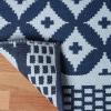 Superior Large Indoor Outdoor Area Rug, Modern Thin Striped Pattern, Home Decor, Patios, Entryway, Front Porch, Deck, Hallways, Kids, Kitchen, Floor Throw, Kadin Collection, 6′ x 9′, Navy Blue(Adalia – Navy)