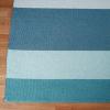 Superior Large Indoor Outdoor Area Rug, Modern Thin Striped Pattern, Home Decor, Patios, Entryway, Front Porch, Deck, Hallways, Kids, Kitchen, Floor Throw, Kadin Collection, 6′ x 9′, Navy Blue(Eisley – Teal)