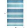 Superior Large Indoor Outdoor Area Rug, Modern Thin Striped Pattern, Home Decor, Patios, Entryway, Front Porch, Deck, Hallways, Kids, Kitchen, Floor Throw, Kadin Collection, 6′ x 9′, Navy Blue(Eisley – Teal)