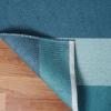 Superior Large Indoor Outdoor Area Rug, Modern Thin Striped Pattern, Home Decor, Patios, Entryway, Front Porch, Deck, Hallways, Kids, Kitchen, Floor Throw, Kadin Collection, 6′ x 9′, Navy Blue(Eisley – Teal)