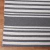 Superior Large Indoor Outdoor Area Rug, Modern Thin Striped Pattern, Home Decor, Patios, Entryway, Front Porch, Deck, Hallways, Kids, Kitchen, Floor Throw, Kadin Collection, 6′ x 9′, Navy Blue(Kadin – Grey)