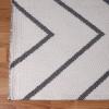 Superior Large Indoor Outdoor Area Rug, Modern Thin Striped Pattern, Home Decor, Patios, Entryway, Front Porch, Deck, Hallways, Kids, Kitchen, Floor Throw, Kadin Collection, 6′ x 9′, Navy Blue(Rafiki – Ivory)