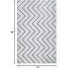 Superior Large Indoor Outdoor Area Rug, Modern Thin Striped Pattern, Home Decor, Patios, Entryway, Front Porch, Deck, Hallways, Kids, Kitchen, Floor Throw, Kadin Collection, 6′ x 9′, Navy Blue(Rafiki – Ivory)