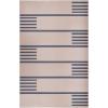 Superior Large Indoor Outdoor Area Rug, Modern Thin Striped Pattern, Home Decor, Patios, Entryway, Front Porch, Deck, Hallways, Kids, Kitchen, Floor Throw, Kadin Collection, 6′ x 9′, Navy Blue(Jadey – Beige)