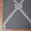Superior Large Indoor Outdoor Area Rug, Modern Thin Striped Pattern, Home Decor, Patios, Entryway, Front Porch, Deck, Hallways, Kids, Kitchen, Floor Throw, Kadin Collection, 6′ x 9′, Navy Blue(Nakia – Grey)