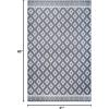 Superior Large Indoor Outdoor Area Rug, Modern Thin Striped Pattern, Home Decor, Patios, Entryway, Front Porch, Deck, Hallways, Kids, Kitchen, Floor Throw, Kadin Collection, 6′ x 9′, Navy Blue(Adalia – Grey)