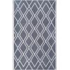 Superior Large Indoor Outdoor Area Rug, Modern Thin Striped Pattern, Home Decor, Patios, Entryway, Front Porch, Deck, Hallways, Kids, Kitchen, Floor Throw, Kadin Collection, 6′ x 9′, Navy Blue(Raisa – Grey)