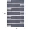 Superior Large Indoor Outdoor Area Rug, Modern Thin Striped Pattern, Home Decor, Patios, Entryway, Front Porch, Deck, Hallways, Kids, Kitchen, Floor Throw, Kadin Collection, 6′ x 9′, Navy Blue(Jadey – Grey)