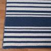 Superior Large Indoor Outdoor Area Rug, Modern Thin Striped Pattern, Home Decor, Patios, Entryway, Front Porch, Deck, Hallways, Kids, Kitchen, Floor Throw, Kadin Collection, 6′ x 9′, Navy Blue(Kadin – Navy Blue)