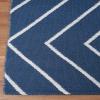 Superior Large Indoor Outdoor Area Rug, Modern Thin Striped Pattern, Home Decor, Patios, Entryway, Front Porch, Deck, Hallways, Kids, Kitchen, Floor Throw, Kadin Collection, 6′ x 9′, Navy Blue(Rafiki – Navy Blue)
