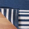 Superior Large Indoor Outdoor Area Rug, Modern Thin Striped Pattern, Home Decor, Patios, Entryway, Front Porch, Deck, Hallways, Kids, Kitchen, Floor Throw, Kadin Collection, 6′ x 9′, Navy Blue(Kadin – Navy Blue)