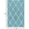 Superior Large Indoor Outdoor Area Rug, Modern Thin Striped Pattern, Home Decor, Patios, Entryway, Front Porch, Deck, Hallways, Kids, Kitchen, Floor Throw, Kadin Collection, 6′ x 9′, Navy Blue(Nakia – Turquoise)