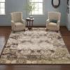 Superior Indoor Area Rug, Jute Backing, Geometric Paisley Floor Decor for Office, Living Room, Dining, Kitchen Floors, Bedroom, Entryway, Modern Rugs, Mystique Collection, 4′ x 6′, Brown