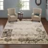 Superior Indoor Area Rug, Jute Backing, Geometric Paisley Floor Decor for Office, Living Room, Dining, Kitchen Floors, Bedroom, Entryway, Modern Rugs, Mystique Collection, 4′ x 6′, Beige