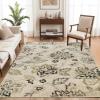 Superior Indoor Area Rug, Jute Backing, Plush Floral Rugs for Entryway, Living Room, Kitchen Floors, Bedroom, Office Floor Cover, Modern Farmhouse Rugs, Jacobean Collection, 5′ x 8′, Multi-Colored